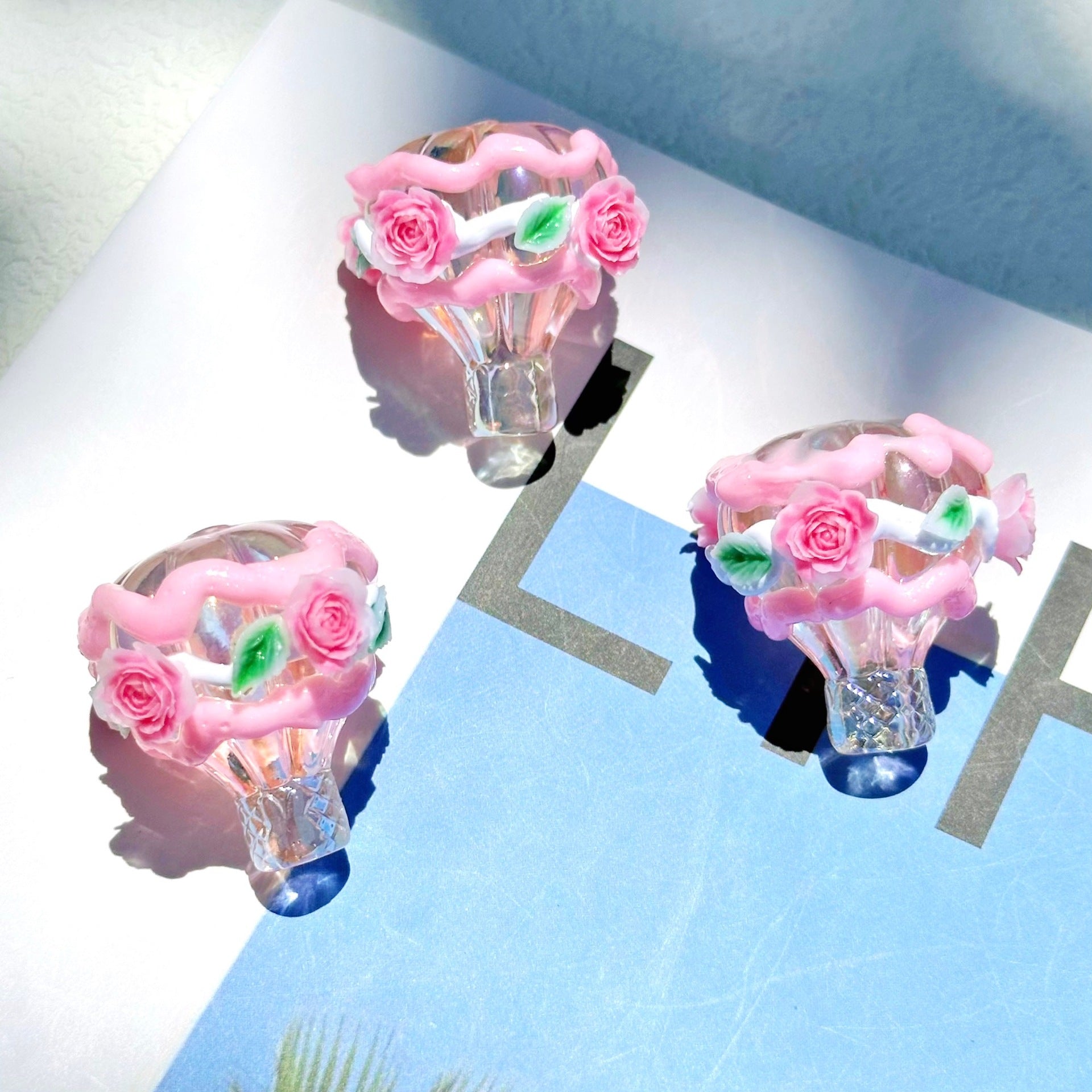 Wholesale 5pcs 3mm High Transparency Hand-painted Hot Air Balloon Beads